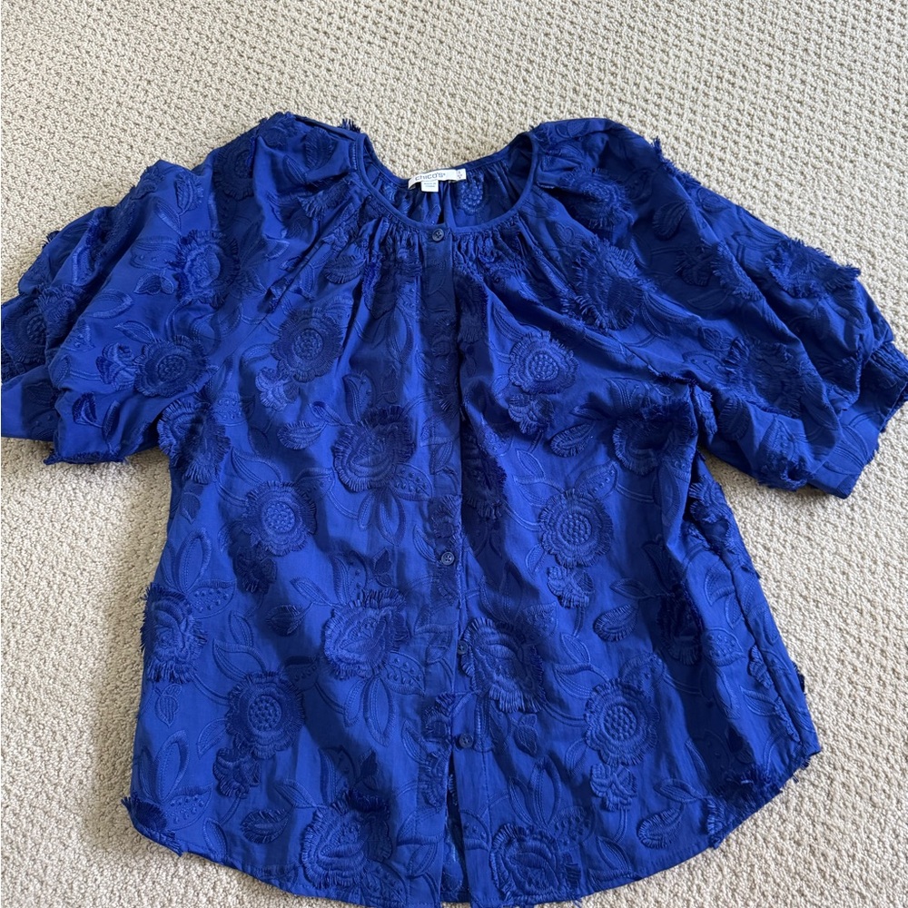 Chico's Royal Blue Textured Blouse